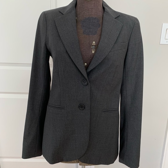 Theory charcoal blazer in stretch wool size 4 - Picture 2 of 5